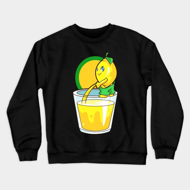 Kawaii Lemon Naughty Lemonade Pun Funny Gift Crewneck Sweatshirt by creative